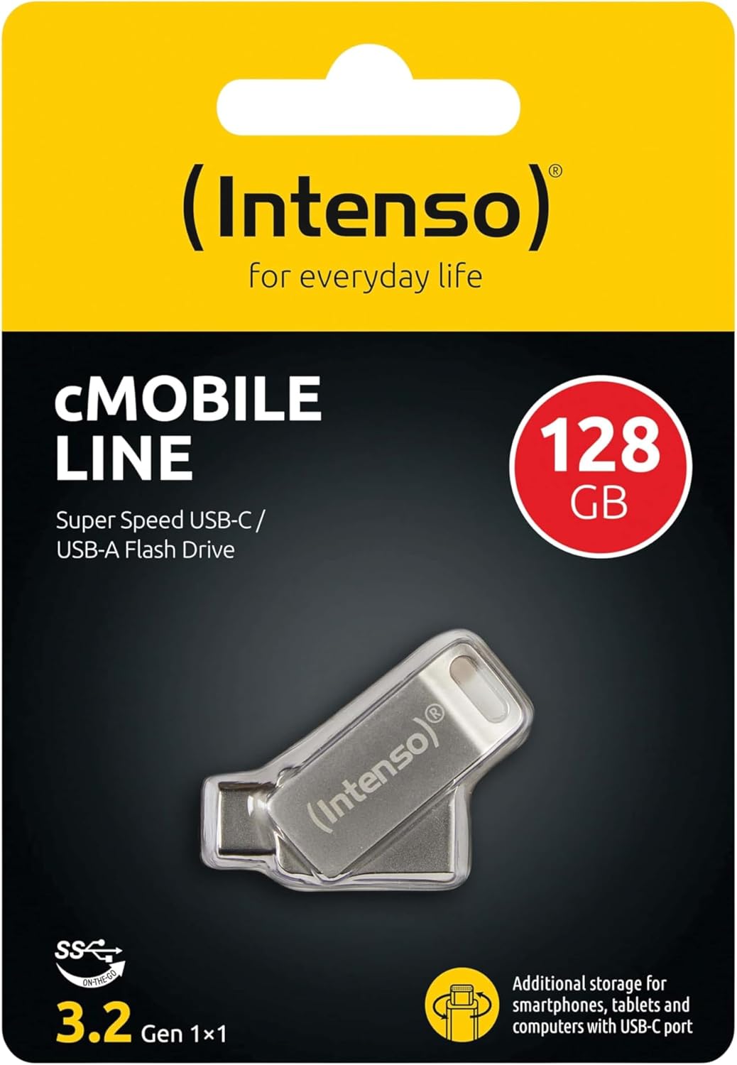 Intenso cMobile Line, 128GB Dual USB flash drive USB 3.2 Gen. 1x1 Type-C, Silver