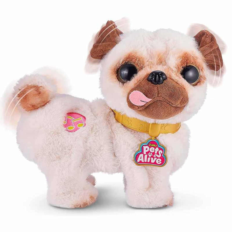 Pets Alive Zuru 9521 – Poppy The Booty Shakin’ Pug, Plush Toy Pug Shakes Her Head and Bottom, Turns and Plays 3 Lovely Songs.