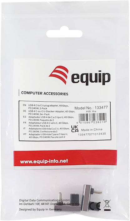Equip 133477 USB 4C to CU Male Adapter 40Gbps PD 240W (Pack of 2