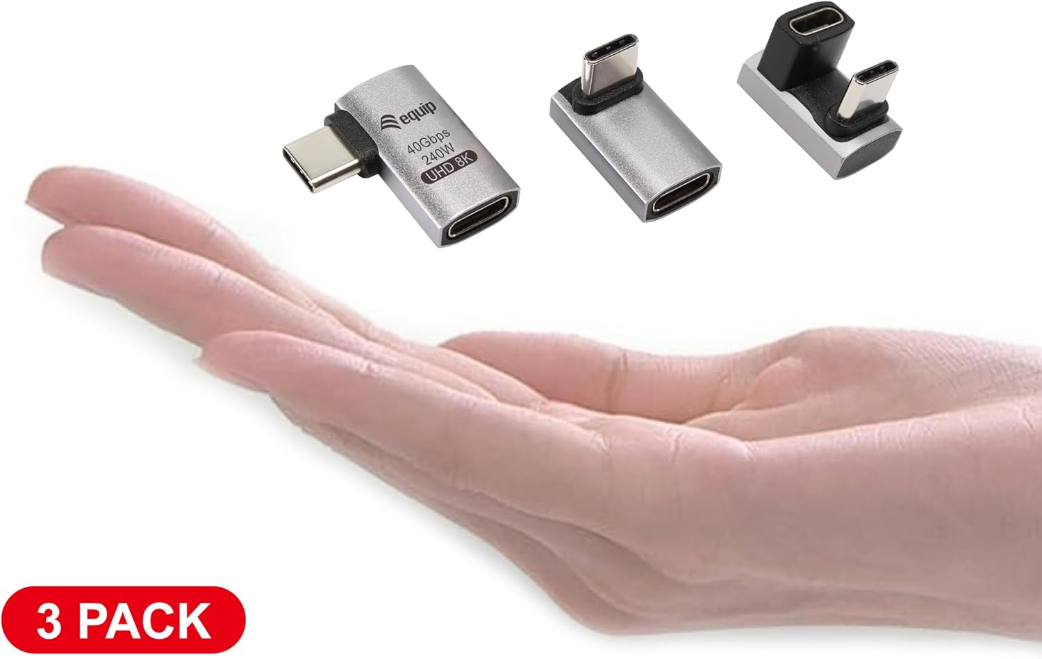 Equip 133478 USB 4C to C Adapter 40Gbps PD 240W Pack of 3