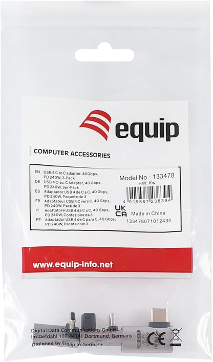 Equip 133478 USB 4C to C Adapter 40Gbps PD 240W Pack of 3