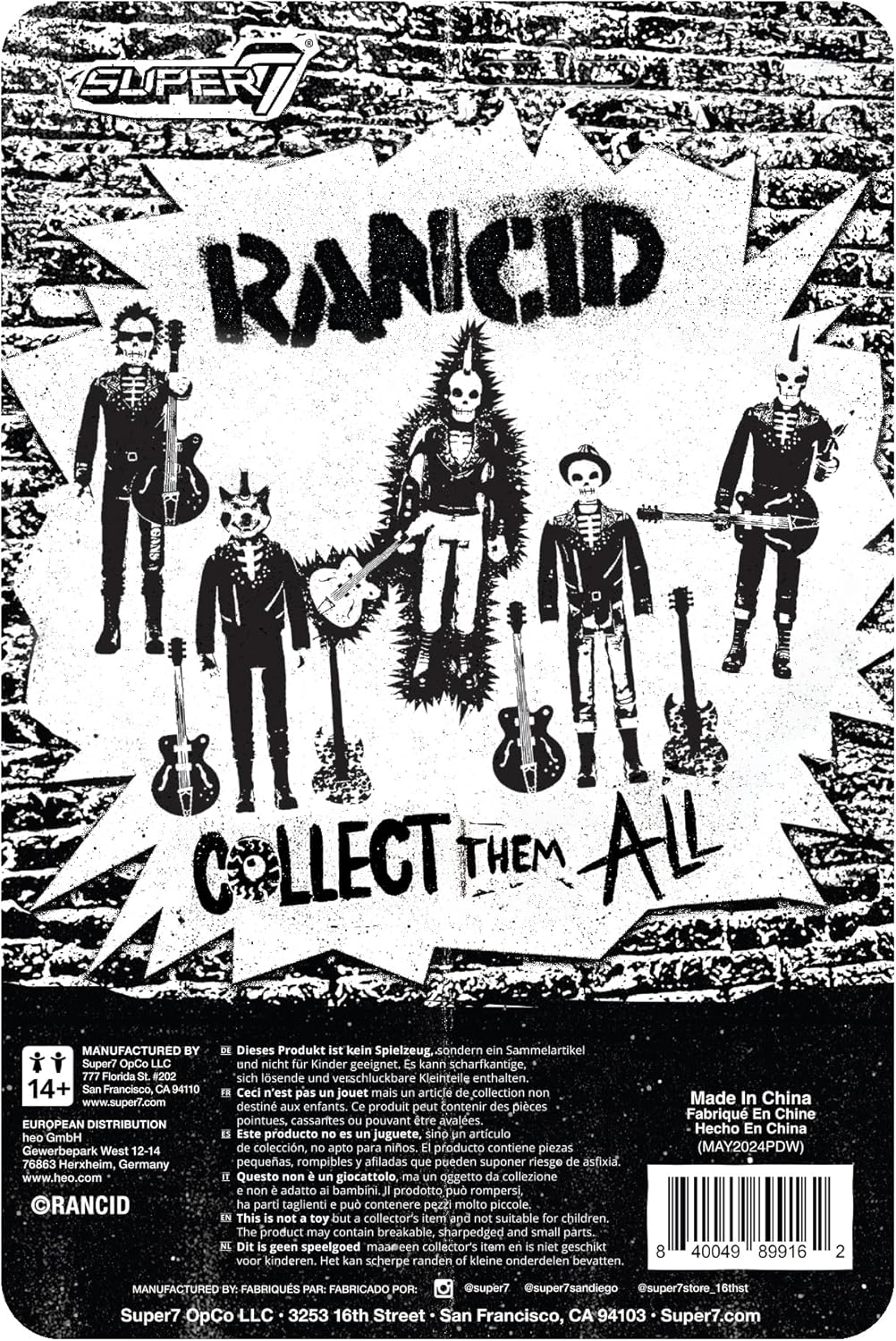 Super7 Rancid Reaction Figures Wave 05 - Skeletim (Time Bomb) Action Figure