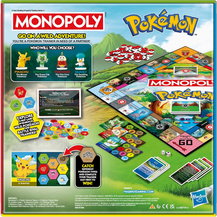 Monopoly Pokémon Edition Board Game - English Version