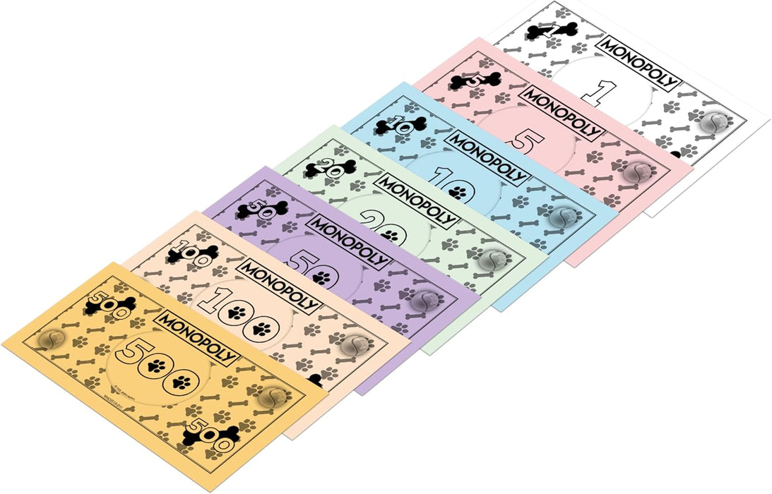 Winning Moves Dogs Monopoly Board Game English Edition, Play with your favourite canines from Pomeranian, Siberian Husky and Shiba Inu, Fun family board game for ages 8 and up