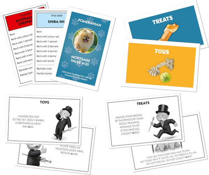Winning Moves Dogs Monopoly Board Game English Edition, Play with your favourite canines from Pomeranian, Siberian Husky and Shiba Inu, Fun family board game for ages 8 and up