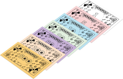 Winning Moves Dogs Monopoly Gioco da tavolo English Edition, Gioca con i tuoi canini preferiti di Pomerania, Siberian Husky e Shiba Inu, divertente gioco da tavolo per famiglie dai 8 anni in su