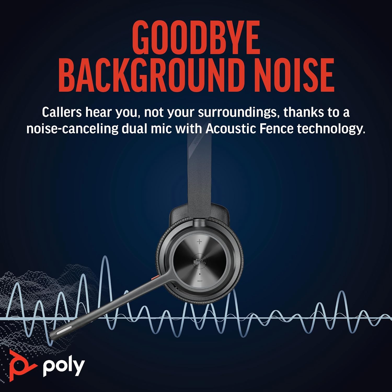Poly Voyager 4310 UC Wireless Headset (Plantronics) - Single-Ear Bluetooth Headset w/Noise-Canceling Boom Mic - Connect PC/Mac/Mobile via Bluetooth - Works w/Teams (Certified), Zoom 2024 Version (USB-C & USB-A)