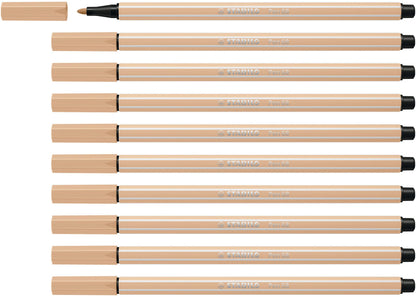 Premium viltstift - STABILO Pen 68-10 stuks - nude