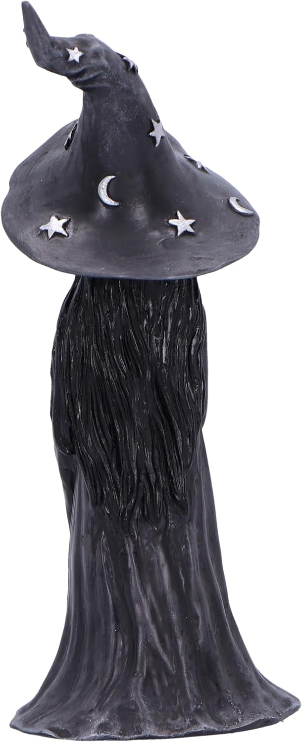 Nemesis Now Little Souls - Glimmer Figurine 12cm, Resin, Black, Witch Ghost with Cat Figurine, Cast in the Finest Resin, Expertly Hand-Painted