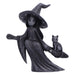 Nemesis Now Little Souls - Beam Figurine 12.7cm, Resin, Black, Witch Ghost on Broom Figurine, Cast in the Finest Resin, Expertly Hand-Painted