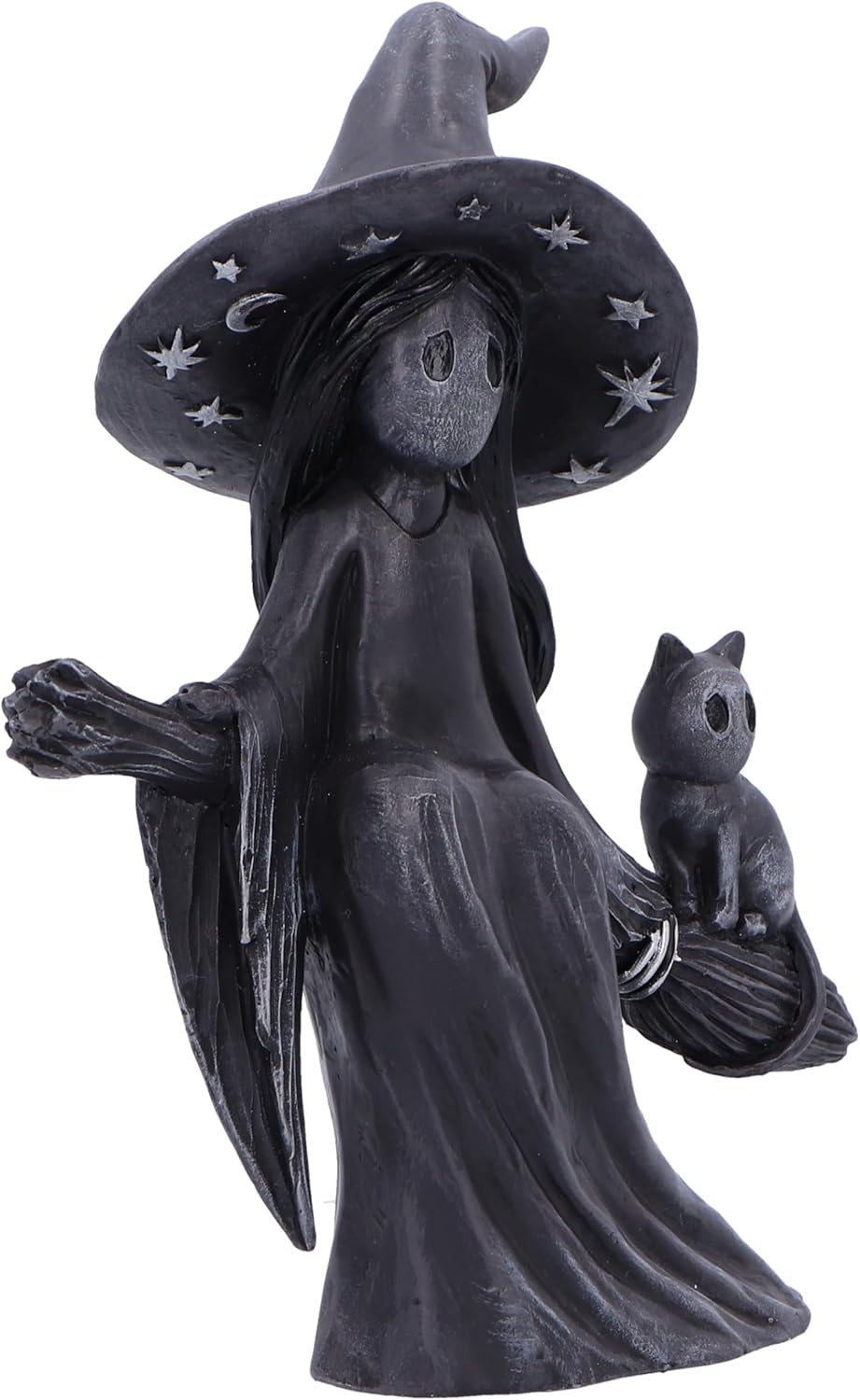 Nemesis Now Little Souls - Beam Figurine 12.7cm, Resin, Black, Witch Ghost on Broom Figurine, Cast in the Finest Resin, Expertly Hand-Painted