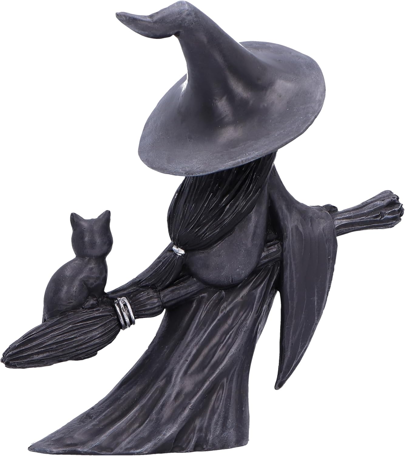 Nemesis Now Little Souls - Beam Figurine 12.7cm, Resin, Black, Witch Ghost on Broom Figurine, Cast in the Finest Resin, Expertly Hand-Painted