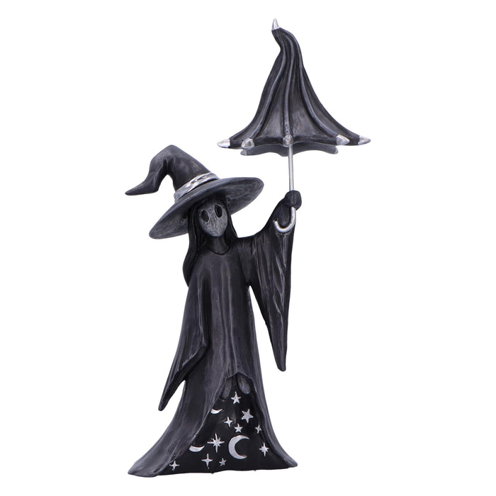 Nemesis Now Little Souls - Twinkle Figurine 18cm, Resin, Black, Witch Ghost with Brolly Figurine, Cast in the Finest Resin, Expertly Hand-Painted