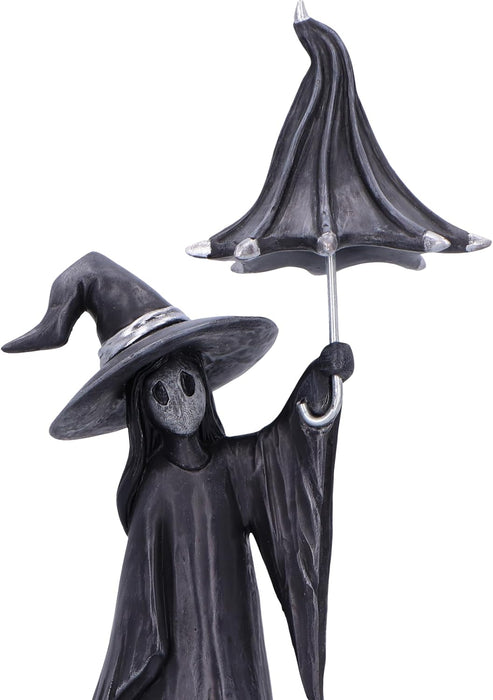Nemesis Now Little Souls - Twinkle Figurine 18cm, Resin, Black, Witch Ghost with Brolly Figurine, Cast in the Finest Resin, Expertly Hand-Painted