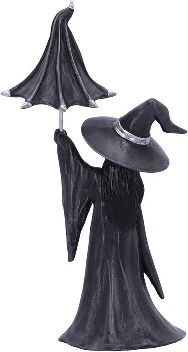 Nemesis Now Little Souls - Twinkle Figurine 18cm, Resin, Black, Witch Ghost with Brolly Figurine, Cast in the Finest Resin, Expertly Hand-Painted