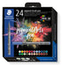 STAEDTLER Brush Pen Pigment Arts, premium tekeninkt, penseelpunt voor variabele lijnbreedte, waterbestendig, sneldrogend, 24 penseelstiften in gesorteerde kleuren in kartonnen etui, 371 C24-1