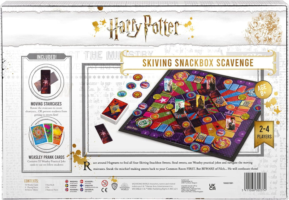 Cartamundi Harry Potter Skiving Snackbox Scavenge Board Game, Calling All Harry Potter Super-Fans! For 2 to 4 Players, Great Gift For Kids Aged 8+