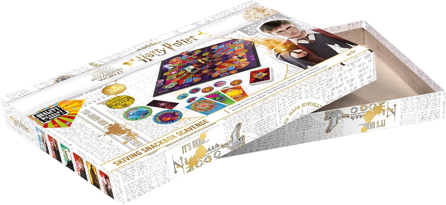 Cartamundi Harry Potter Skiving Snackbox Scavenge Board Game, Calling All Harry Potter Super-Fans! For 2 to 4 Players, Great Gift For Kids Aged 8+