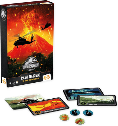 Cartamundi Jurassic World Escape The Island - Gioco di carte per 2-4 giocatori, ottimo regalo per bambini dai 6 anni in su