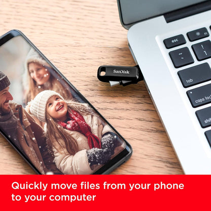 SanDisk 1TB Ultra Dual Drive Go, USB C Memory stick for Android smartphone, USB stick up to 400 MB/s, with reversible USB Type-C and USB Type-A connectors, for tablets, Macs and computers, Black Dual Drive Go 1 TB Go Black