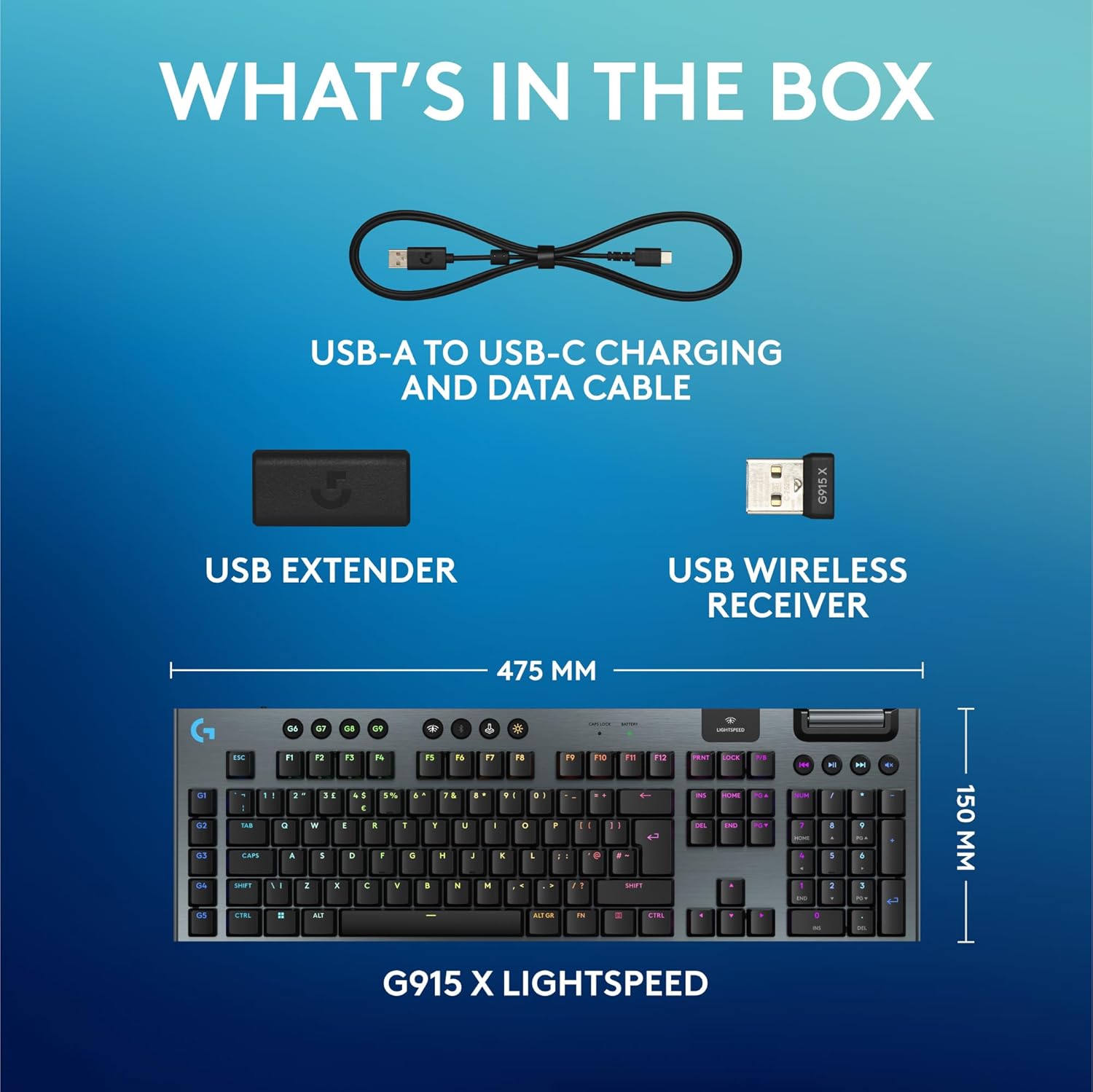 G915 X LIGHTSPEED Wless Keyboard - BLACK