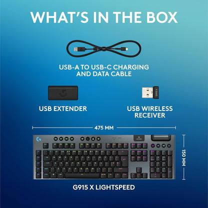G915 X LIGHTSPEED Wless Keyboard - BLACK