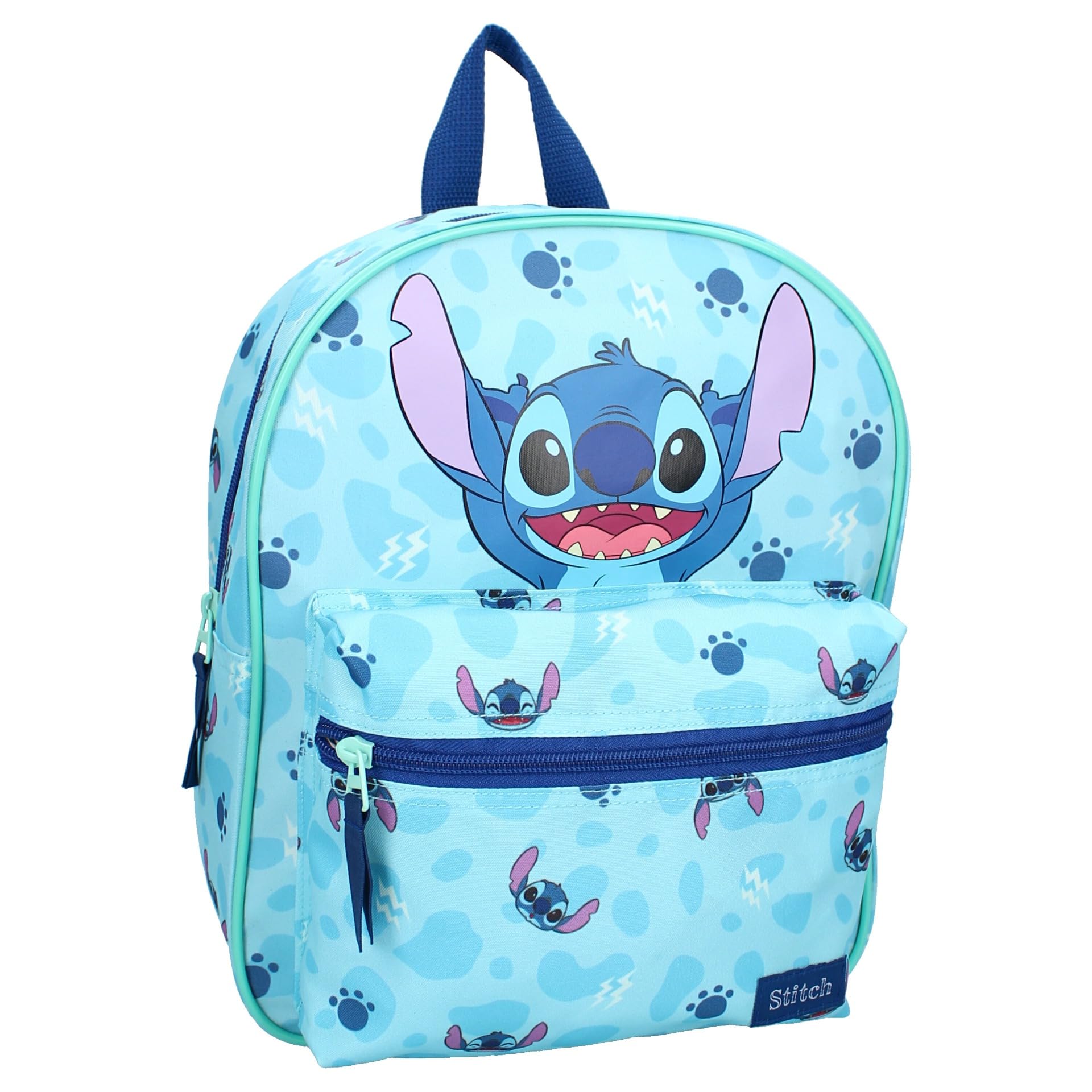 STITCH All Good Impronte Backpack by Disney Lilo & Stitch - Backpack for Children | School | Kindergarten - Colour Blue - Size 30 x 25 x 11 cm, azure, One Size