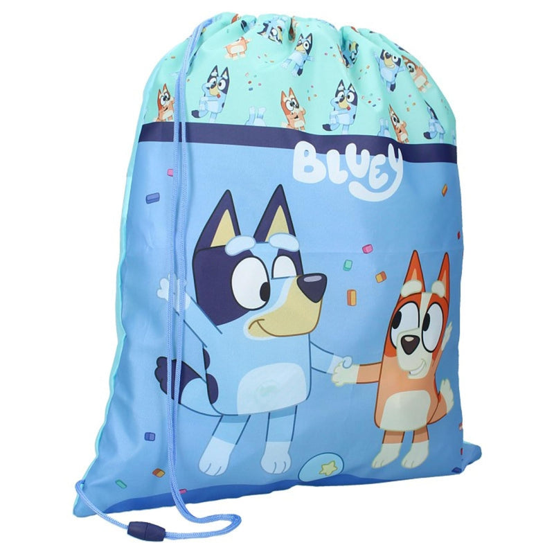 BLUEY and Bingo Best Friends Fun - Gym Bag Backpack Gym Bag - Size 44 x 36 cm - Blue Multicoloured, Light Blue Multicoloured, One size