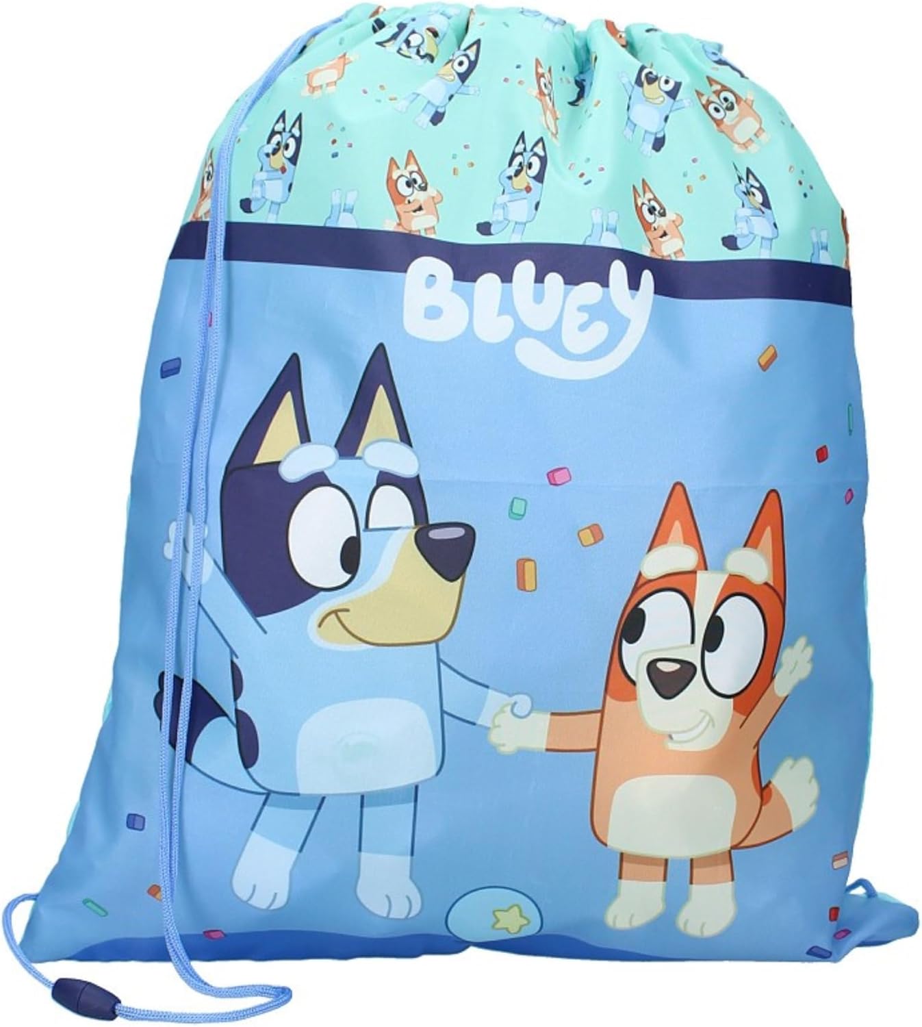 BLUEY and Bingo Best Friends Fun - Gym Bag Backpack Gym Bag - Size 44 x 36 cm - Blue Multicoloured, Light Blue Multicoloured, One size