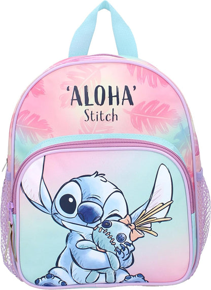 STITCH Wild Energy Backpack by Disney Lilo & Stitch - Backpack for Children | School | Kindergarten - Colour Pink and Blue - Size 29 x 23 x 8 cm