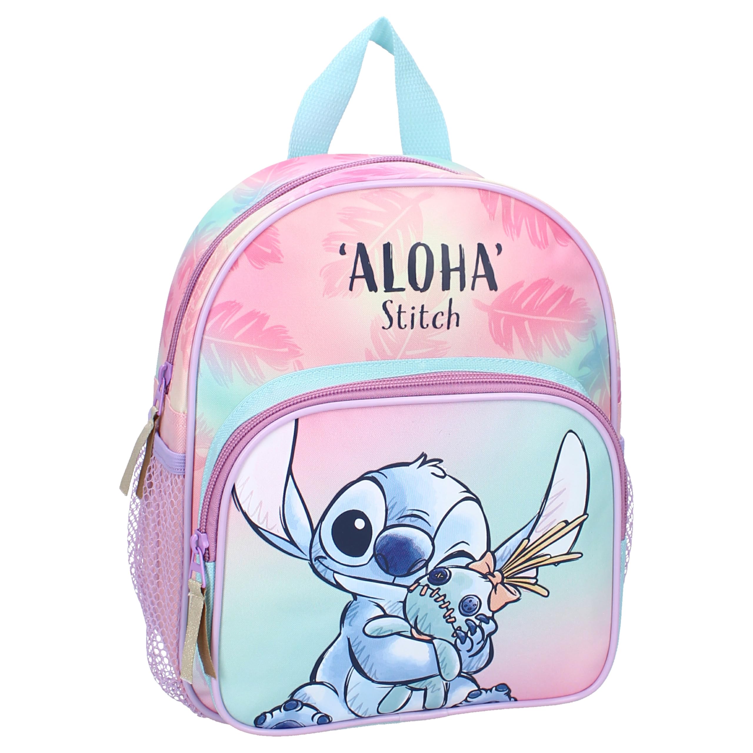 STITCH Wild Energy Backpack by Disney Lilo & Stitch - Backpack for Children | School | Kindergarten - Colour Pink and Blue - Size 29 x 23 x 8 cm