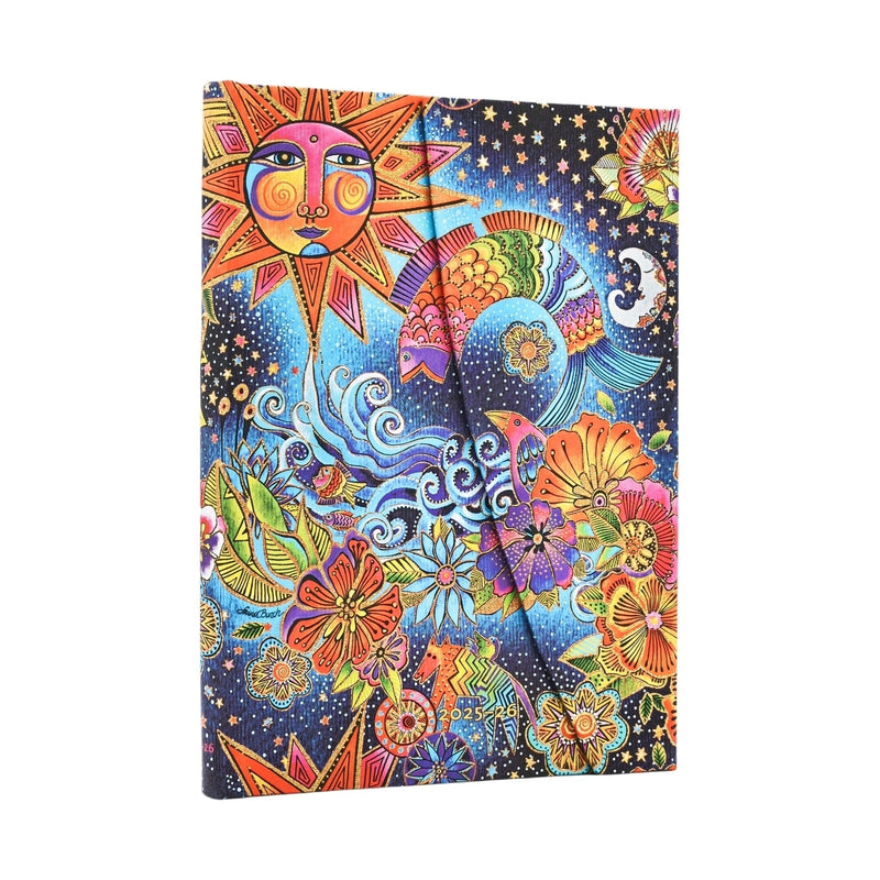 2026 Celestial Magic (Whimsical Creations) Midi 18-month Horizontal Hardcover Flexi Dayplanner 2025-2026 (Wrap Closure)