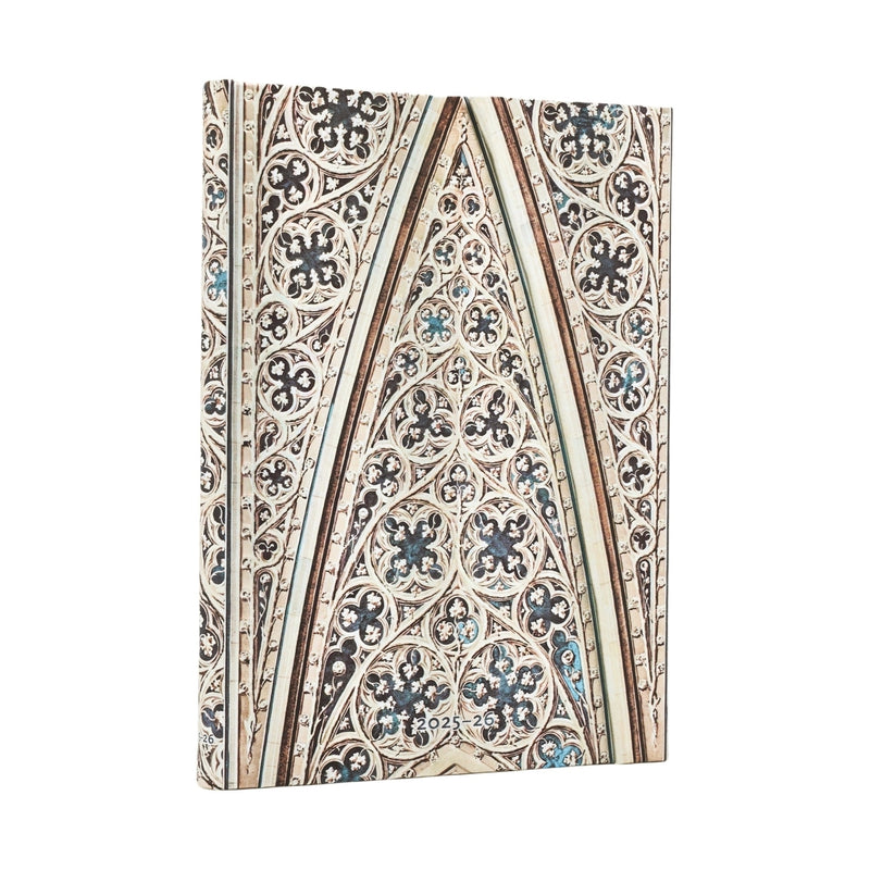 2026 Vault of the Milan Cathedral (Duomo di Milano) Midi 18-month Horizontal Hardcover Flexi Dayplanner 2025-2026 (Wrap Closure)