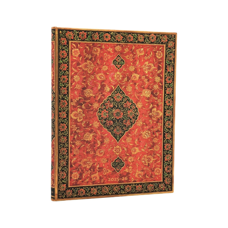 2026 Layla (Persian Poetry) Ultra 18-month Vertical Hardcover Flexi Dayplanner 2025-2026 (Elastic Band Closure)