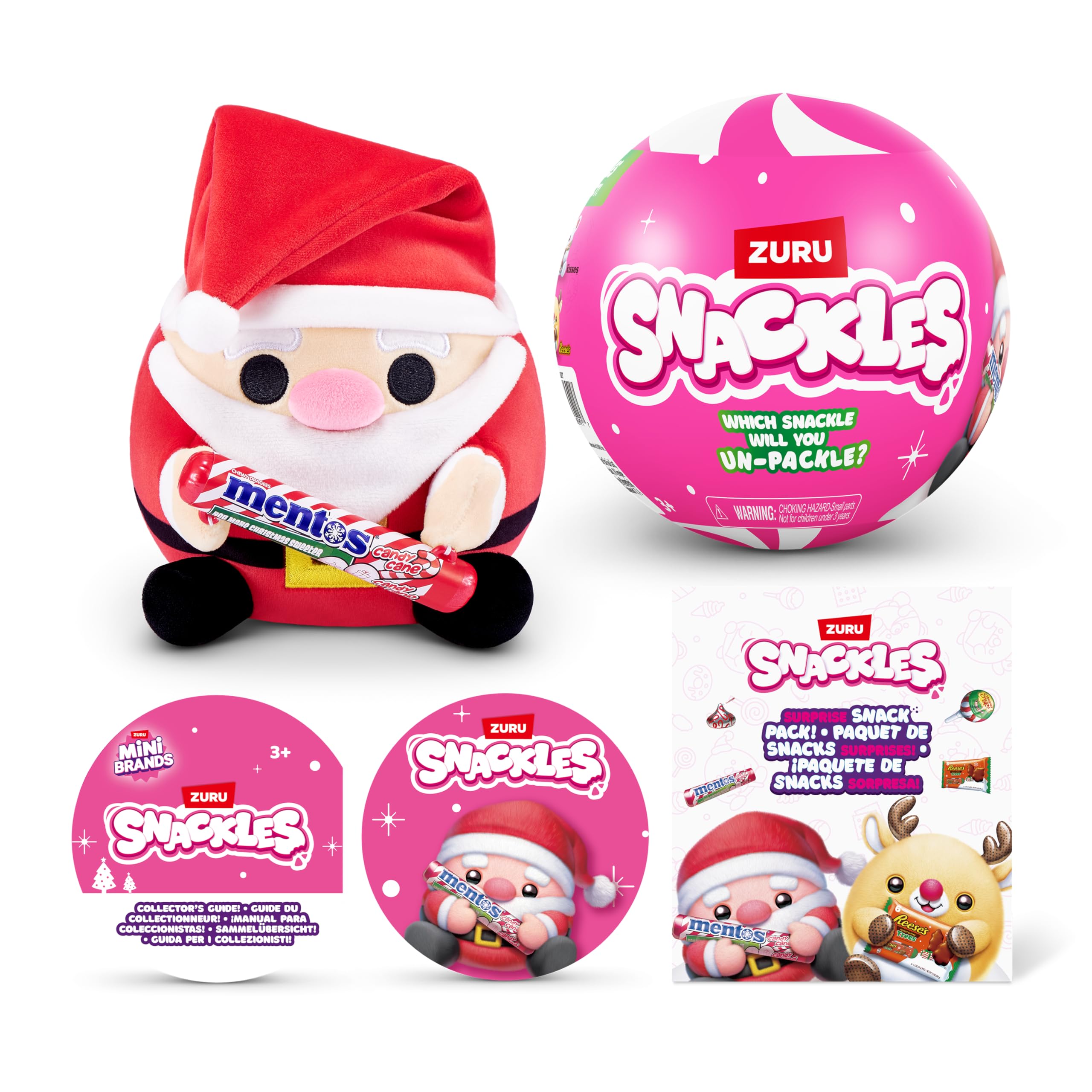 Snackles Christmas Small Sized 13 cm by ZURU Cuddly Squishy Comfort Plush with License Snack Brand Accessory (Random Assortment