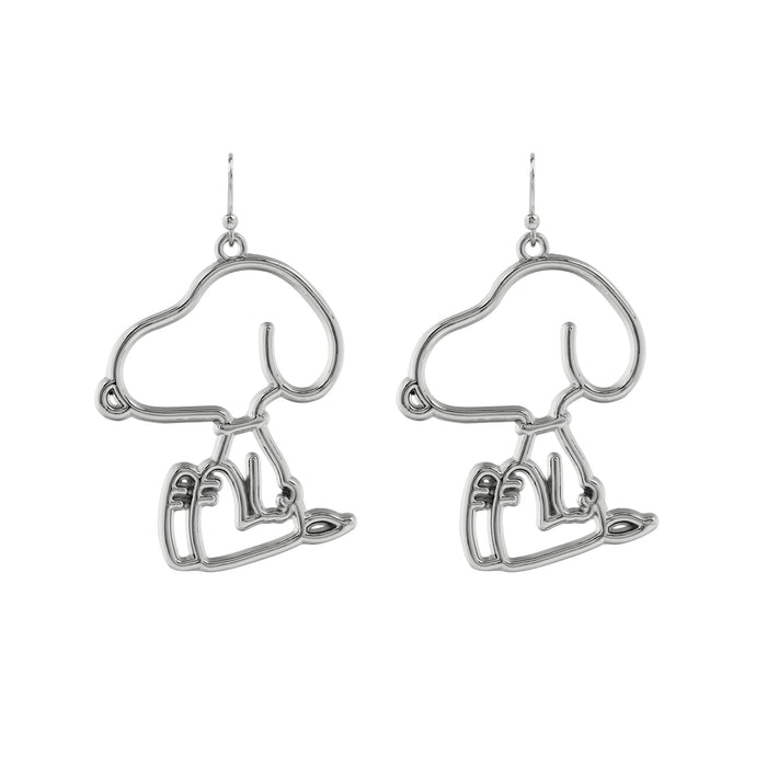 Silver Plated Snoopy Drop Earrings