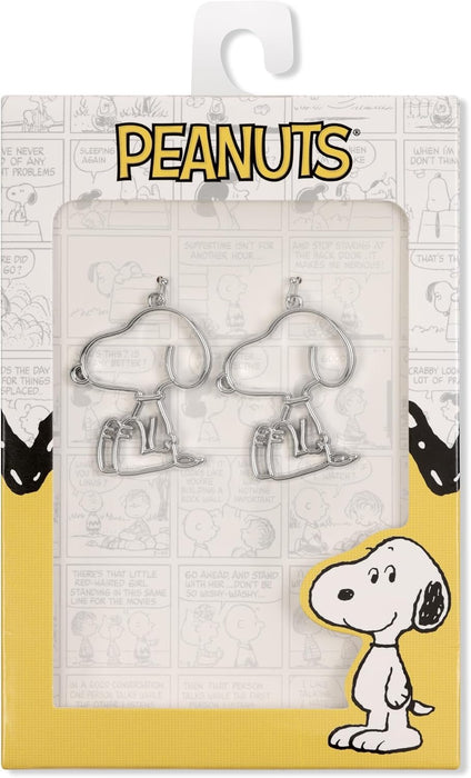 Silver Plated Snoopy Drop Earrings