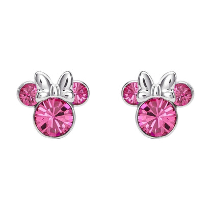 Disney - Minnie Silver Plated October Birthstone Stud Earrings