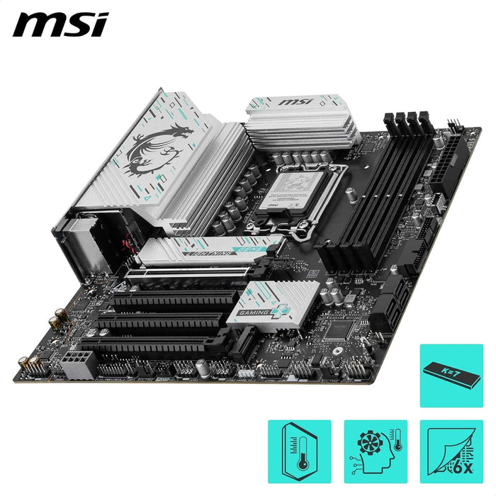 MSI B860M GAMING PLUS WIFI Motherboard, mATX - Supports Intel Core Ultra Processors (Series 2), LGA 1851 - DDR5 Memory Boost 8600+ MT/s (OC), PCIe 5.0 x16, M.2 Gen5, Intel Killer 5G LAN, Wi-Fi 7