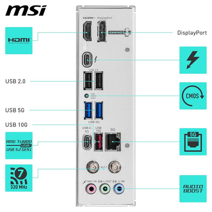 MSI B860M GAMING PLUS WIFI Motherboard, mATX - Supports Intel Core Ultra Processors (Series 2), LGA 1851 - DDR5 Memory Boost 8600+ MT/s (OC), PCIe 5.0 x16, M.2 Gen5, Intel Killer 5G LAN, Wi-Fi 7