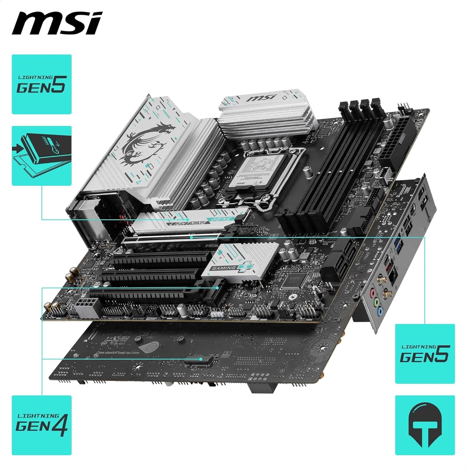 MSI B860M GAMING PLUS WIFI Motherboard, mATX - Supports Intel Core Ultra Processors (Series 2), LGA 1851 - DDR5 Memory Boost 8600+ MT/s (OC), PCIe 5.0 x16, M.2 Gen5, Intel Killer 5G LAN, Wi-Fi 7