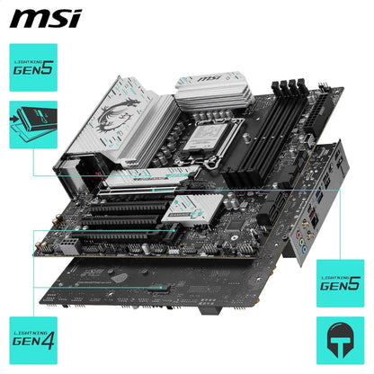 MSI B860M GAMING PLUS WIFI Motherboard, mATX - Supports Intel Core Ultra Processors (Series 2), LGA 1851 - DDR5 Memory Boost 8600+ MT/s (OC), PCIe 5.0 x16, M.2 Gen5, Intel Killer 5G LAN, Wi-Fi 7