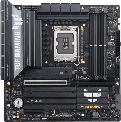 ASUS TUF GAMING B860M-PLUS Intel mATX motherboard, 12+1+2+1 80A DrMOS power stages, DDR5, PCIe 5.0, 3xM.2 slots, Realtek 2.5Gb Ethernet, DisplayPort, HDMI, USB 20Gbps Type-C with DP Alt mode