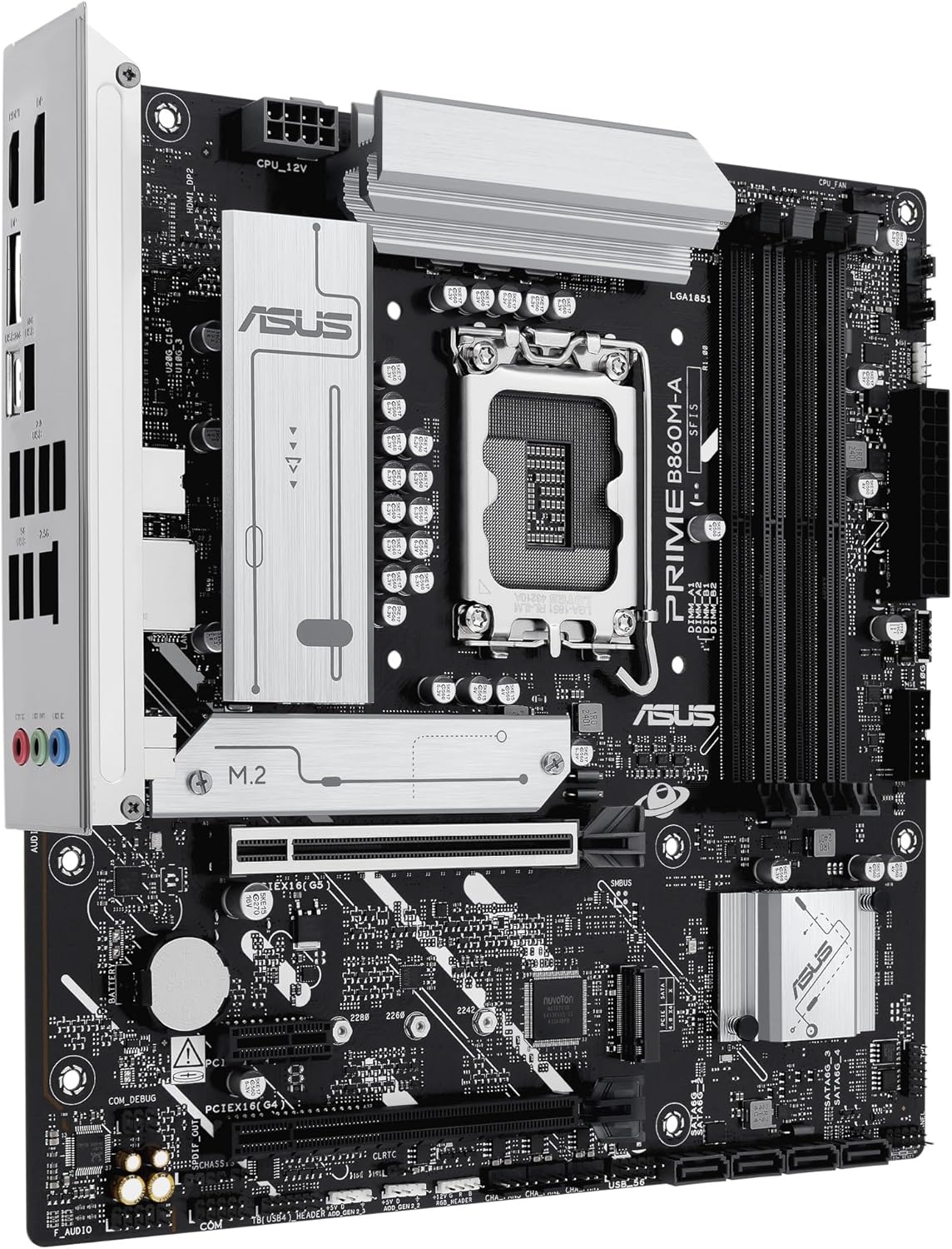 ASUS PRIME B860M-A Intel mATX motherboard, 7+1+1+1 80A DrMOS power stages, DDR5, PCIe 5.0, 2xM.2 slots, Realtek 2.5Gb Ethernet, dual DisplayPort, HDMI,rear USB 20Gbps Type-C