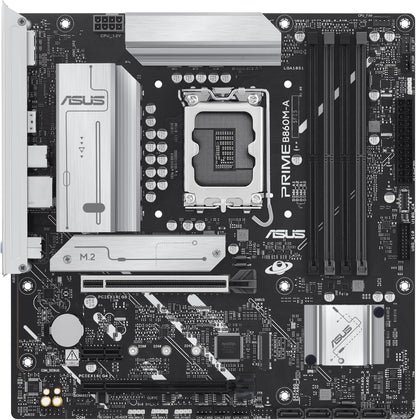 ASUS PRIME B860M-A Intel mATX motherboard, 7+1+1+1 80A DrMOS power stages, DDR5, PCIe 5.0, 2xM.2 slots, Realtek 2.5Gb Ethernet, dual DisplayPort, HDMI,rear USB 20Gbps Type-C