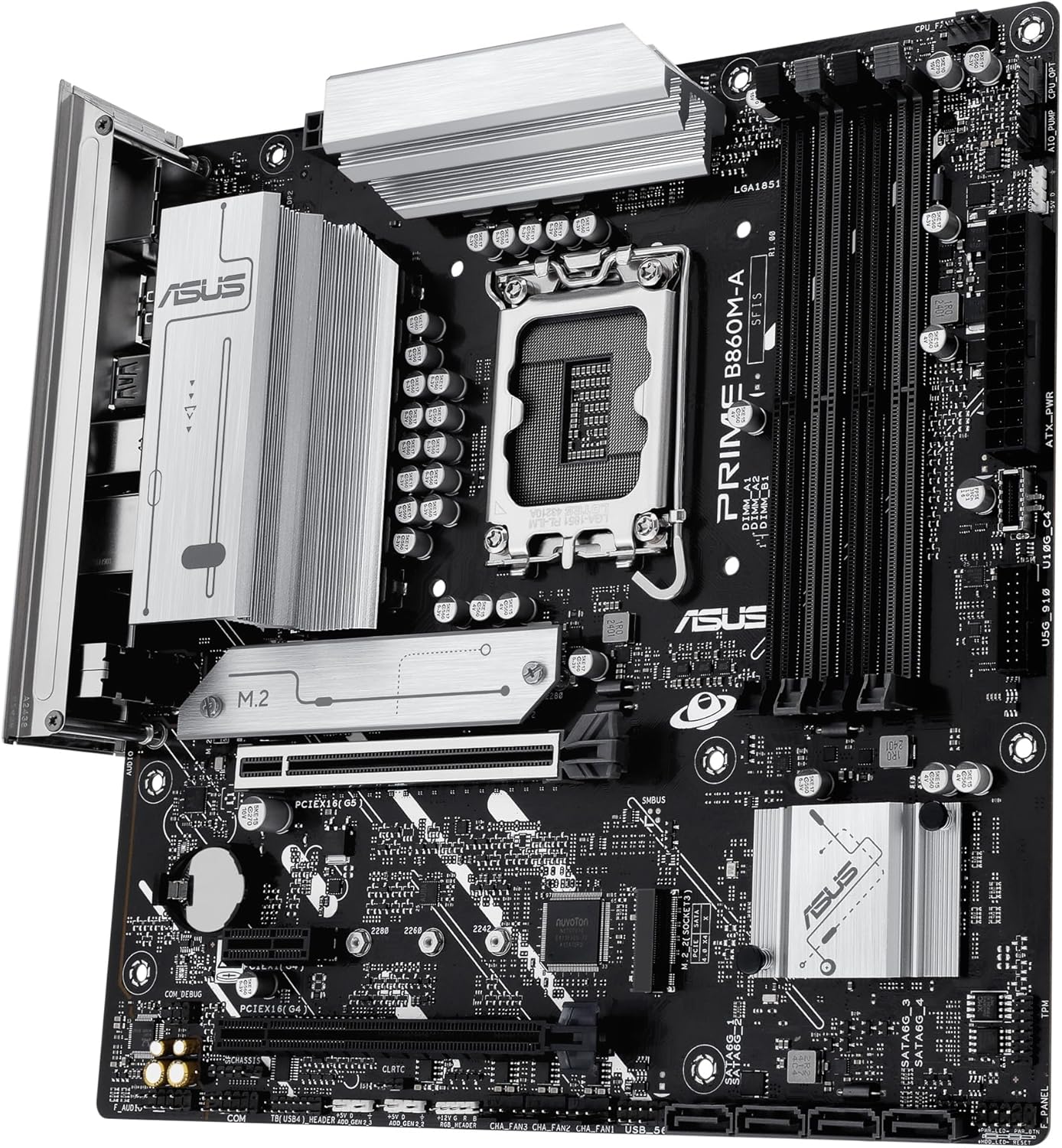 ASUS PRIME B860M-A Intel mATX motherboard, 7+1+1+1 80A DrMOS power stages, DDR5, PCIe 5.0, 2xM.2 slots, Realtek 2.5Gb Ethernet, dual DisplayPort, HDMI,rear USB 20Gbps Type-C