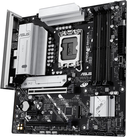 ASUS PRIME B860M-A Intel mATX motherboard, 7+1+1+1 80A DrMOS power stages, DDR5, PCIe 5.0, 2xM.2 slots, Realtek 2.5Gb Ethernet, dual DisplayPort, HDMI,rear USB 20Gbps Type-C