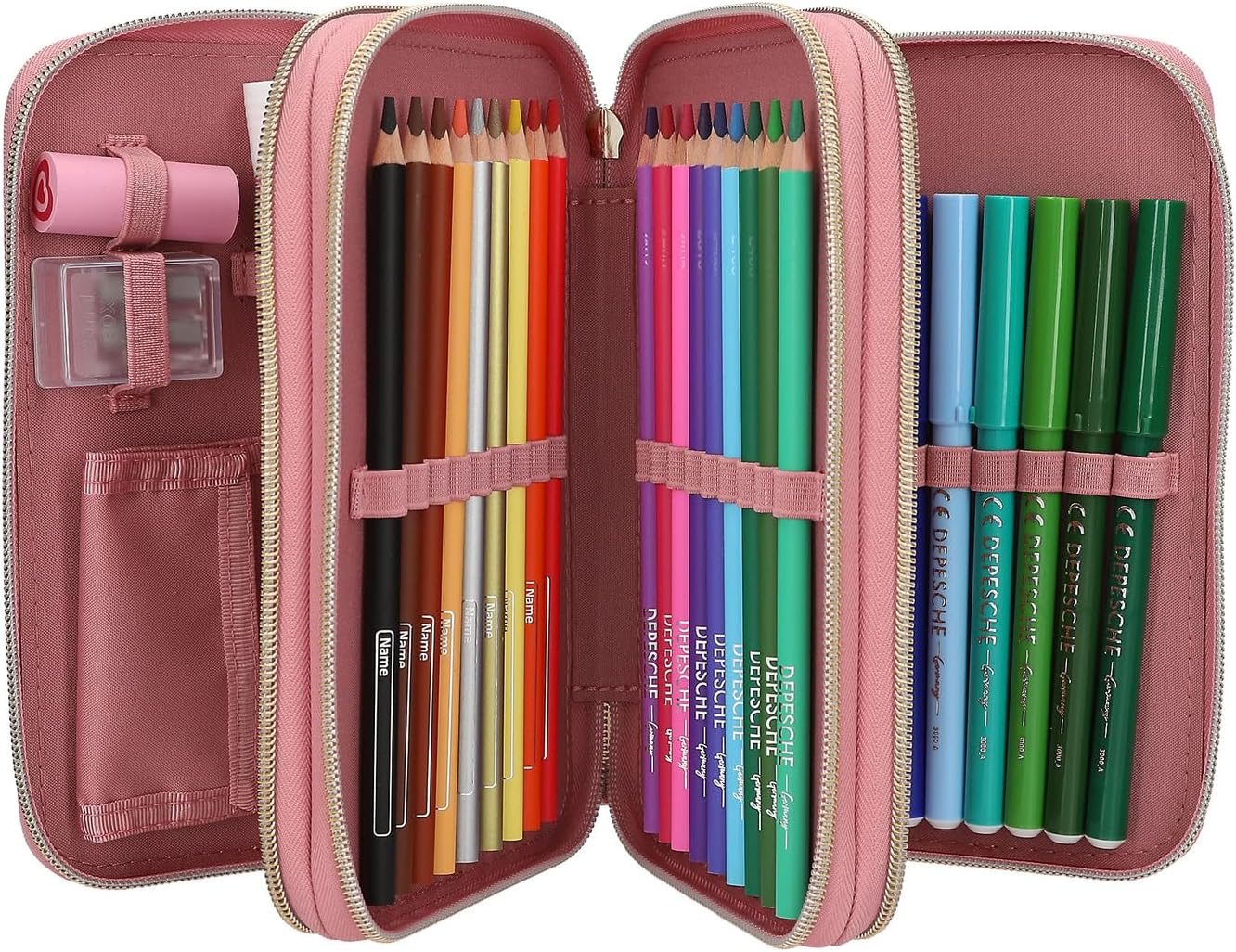 Miss Melody - Triple Pencil Case Dusty Rose