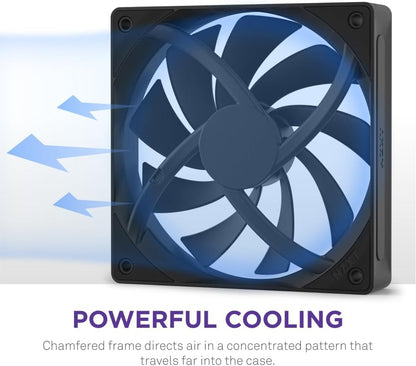 NZXT F120Q | 120mm Quiet Airflow PC Case Fan | Intake or Exhaust | Chamfered Frame for Concentrated Air | Fluid Dynamic Bearings | Low Noise | PWM Control | Black Quiet Airflow 2024 120mm Black
