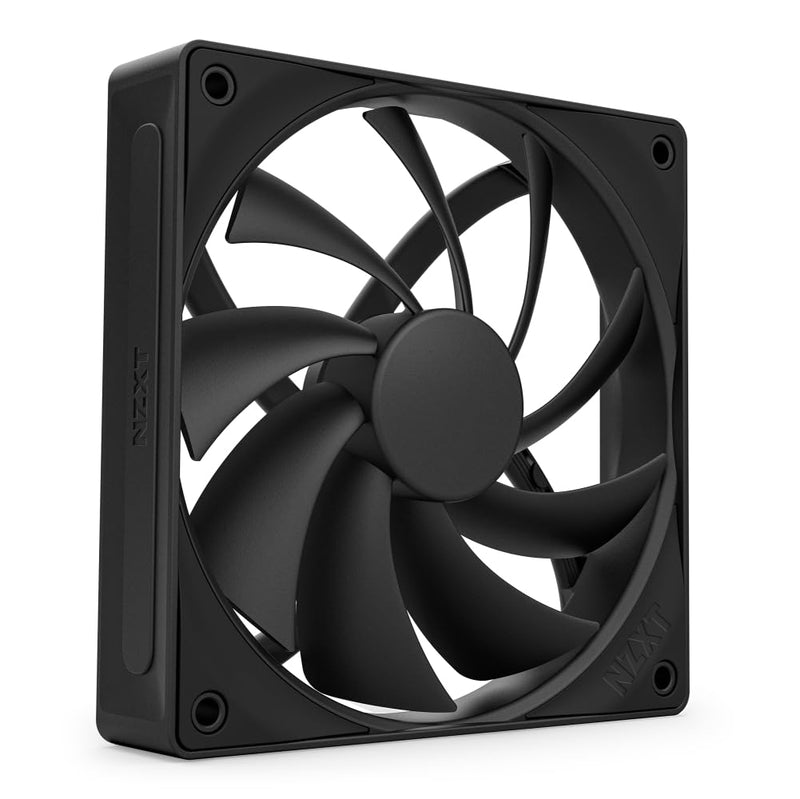 NZXT F120Q | 120mm Quiet Airflow PC Case Fan | Intake or Exhaust | Chamfered Frame for Concentrated Air | Fluid Dynamic Bearings | Low Noise | PWM Control | Black Quiet Airflow 2024 120mm Black